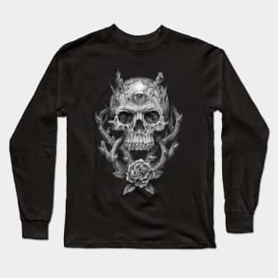 Skull and Rose Long Sleeve T-Shirt